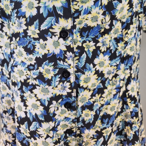 MOTEL FLORAL SHORT SLEEVE BUTTON DOWN RUFFLES ROMPER WOMENS SIZE XL - Picture 16 of 16